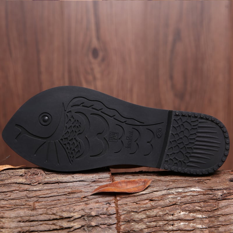 Kézzel készített női cipő, etnikus stílus, valódi bőr felsőrész, gumírozott talp, alacsony sarok 1–3 cm