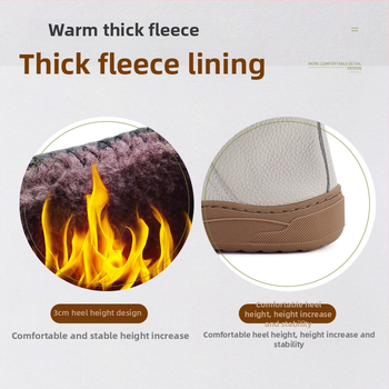 Cizme dama din piele naturală, înălțime peste gleznă, căptușeală pluș artificială, fermoar lateral, talpă din cauciuc, pentru iarnă și toamnă