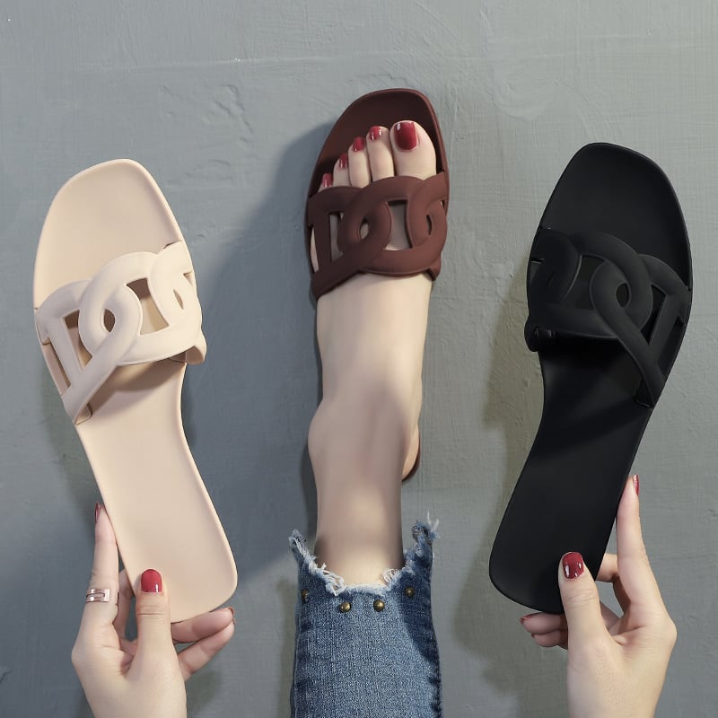 Ženske PVC papuče, prozračne, ležerni stil, injektirana đon, niski potpetica 1–3 cm