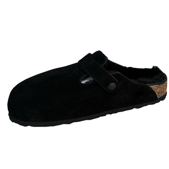 Papuci pluș cu vârf din plută, partea superioară velur, căptușeală din lână pură, talpă din plută naturală + EVA, pentru adulți