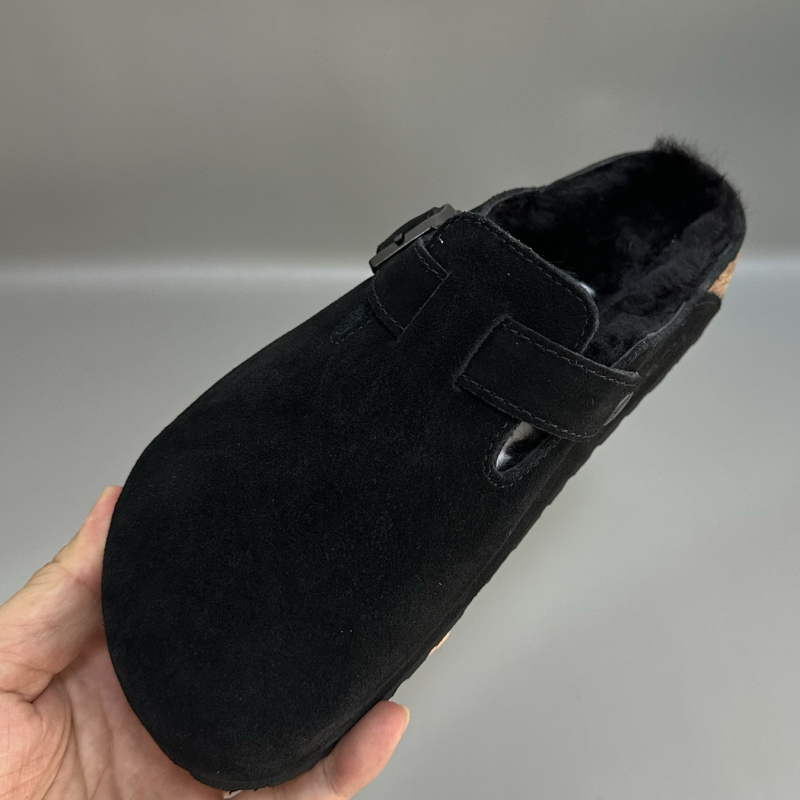 Papuci pluș cu vârf din plută, partea superioară velur, căptușeală din lână pură, talpă din plută naturală + EVA, pentru adulți