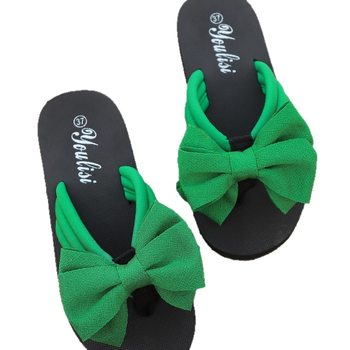 Sandale cu fundă pentru bărbați și femei, partea superioară din textil, talpă EVA, talpă plată, grosime talpă 0–3 cm