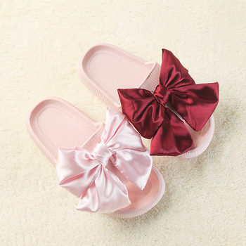 Sandale cu bretea unică, fundă, talpă EVA groasă 3–5 cm, respirante, stil prințesă, vulcanizate