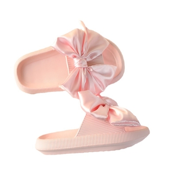 Sandale cu bretea unică, fundă, talpă EVA groasă 3–5 cm, respirante, stil prințesă, vulcanizate