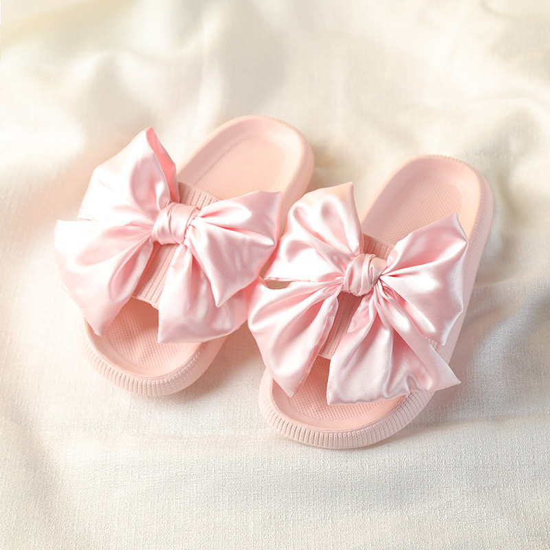 Sandale cu bretea unică, fundă, talpă EVA groasă 3–5 cm, respirante, stil prințesă, vulcanizate