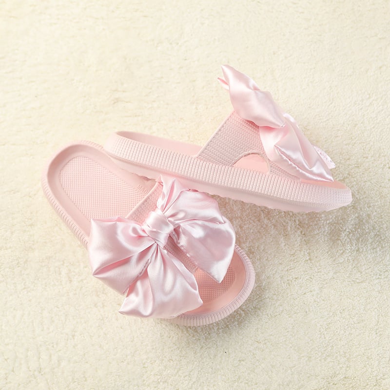 Sandale cu bretea unică, fundă, talpă EVA groasă 3–5 cm, respirante, stil prințesă, vulcanizate