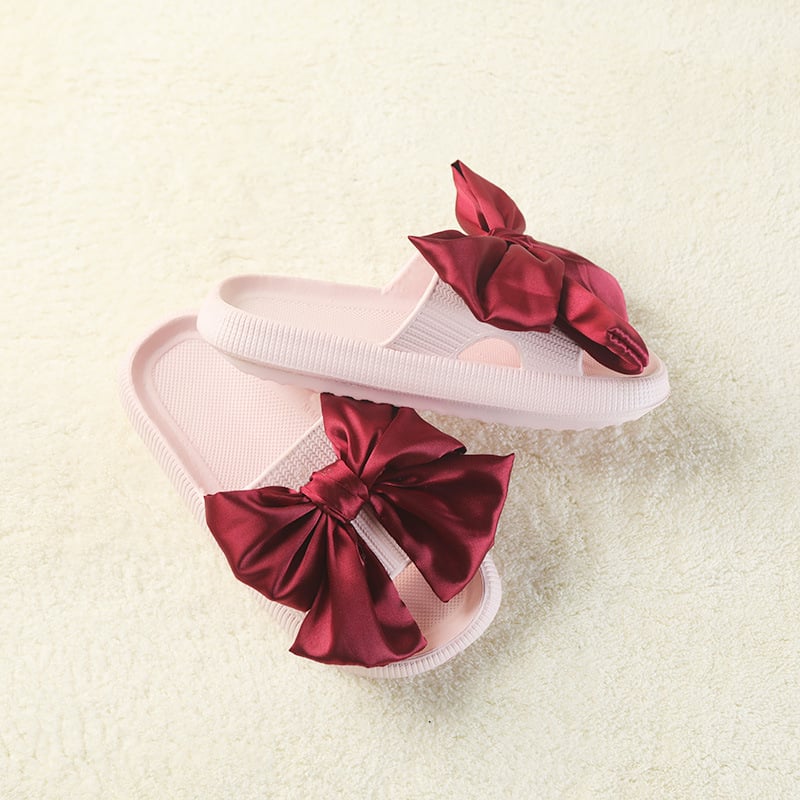 Sandale cu bretea unică, fundă, talpă EVA groasă 3–5 cm, respirante, stil prințesă, vulcanizate