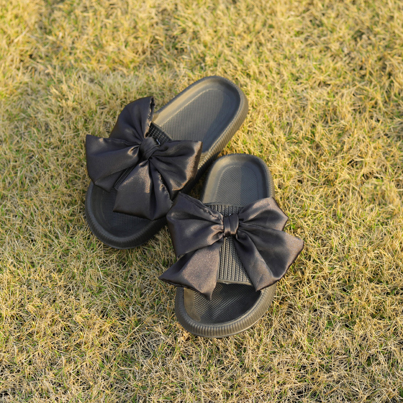 Sandale cu bretea unică, fundă, talpă EVA groasă 3–5 cm, respirante, stil prințesă, vulcanizate