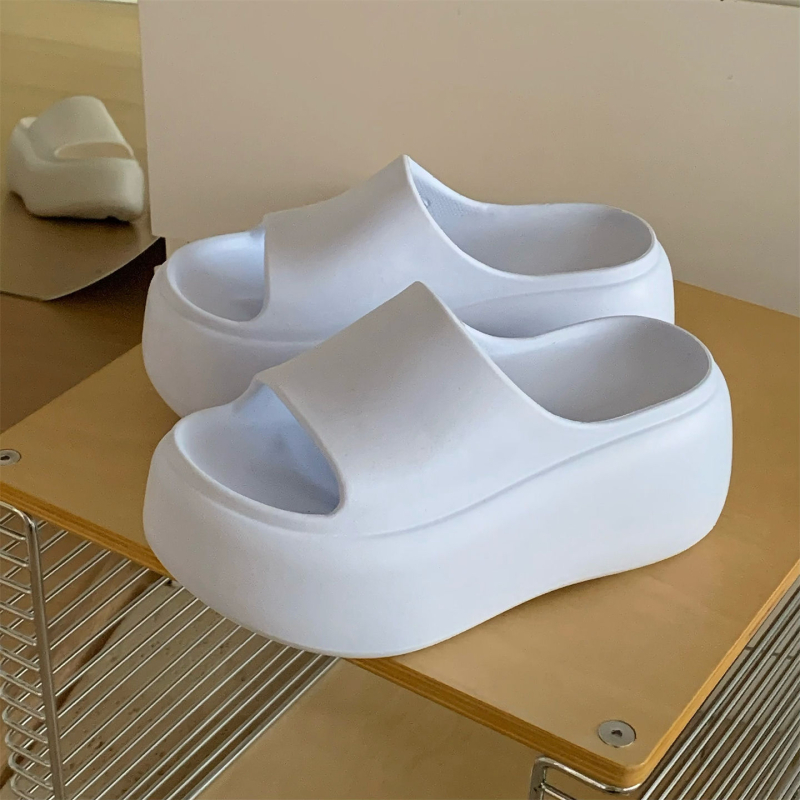 Sieviešu sandales ar 8 cm palielinājumu augstumā, EVA augšējā daļa un zole, ar arku atbalstu, pretslīdējoša zole, ērtas ikdienas valkāšanai.