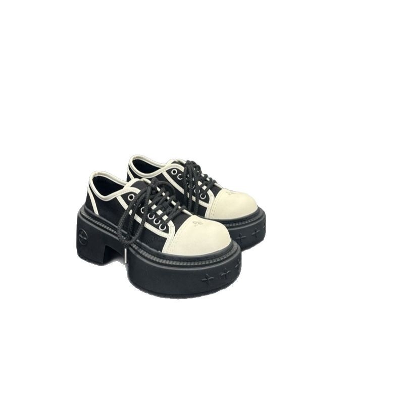 Platvormi Derby naiste kingad, pealisk: ehtne nahk, nööriga kinnitused, ümar varvas, paks padi, konts 6–8 cm