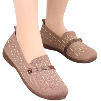 Ženske mokasine s mrežastim gornjim dijelom, okrugli prst, slip-on, niski potpetica 1–3 cm