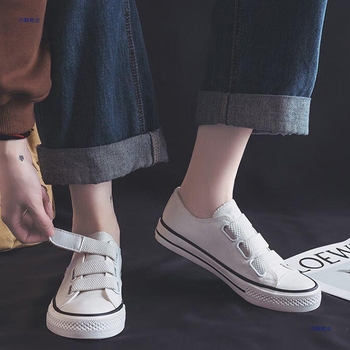 Zemā profila kanvaskurpes ar gumijas zoli, elpojoša tīkla oderējums, lipīgs aizvērums Velcro, Korejas stils