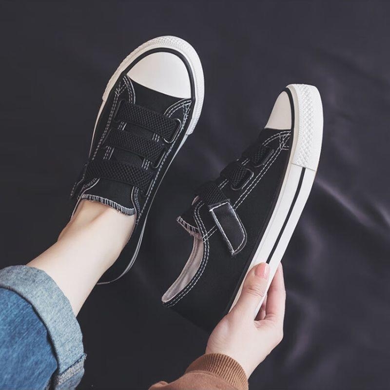 Zemā profila kanvaskurpes ar gumijas zoli, elpojoša tīkla oderējums, lipīgs aizvērums Velcro, Korejas stils