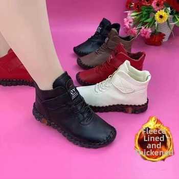 Naiste soojad saapad PU ülaosaga, kummist talla, Velcro sulgemine, kunstliku karusnaha vooder, madal paks kann