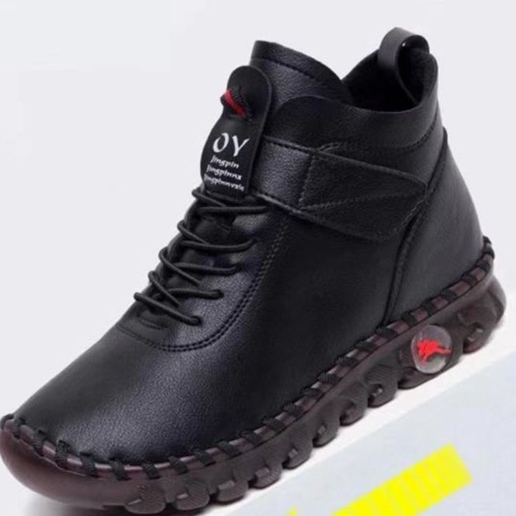 Naiste soojad saapad PU ülaosaga, kummist talla, Velcro sulgemine, kunstliku karusnaha vooder, madal paks kann