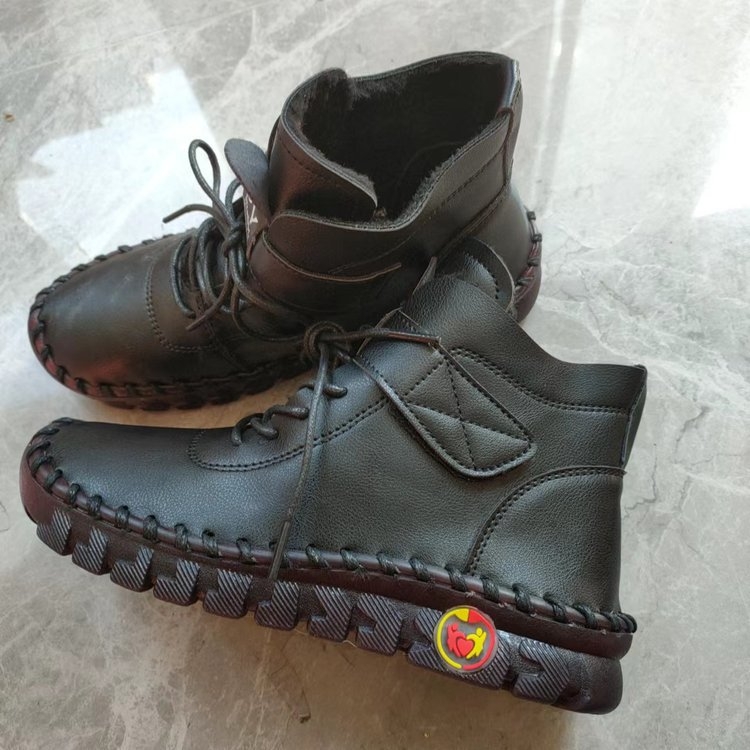 Naiste soojad saapad PU ülaosaga, kummist talla, Velcro sulgemine, kunstliku karusnaha vooder, madal paks kann