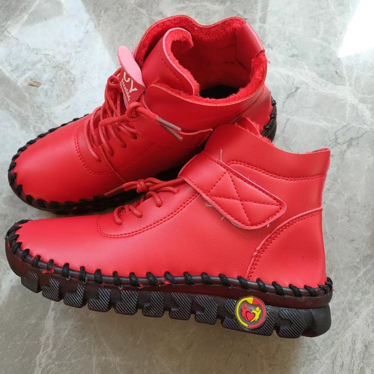 Naiste soojad saapad PU ülaosaga, kummist talla, Velcro sulgemine, kunstliku karusnaha vooder, madal paks kann