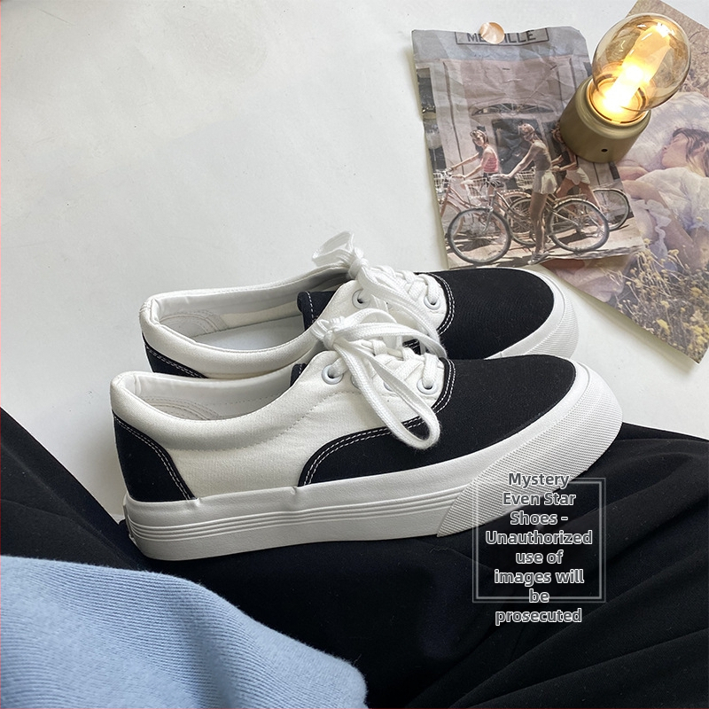 Sieviešu kanvas kurpes ar paaugstinātu augstumu, zemā augšdaļa, vulkanizēta zole, Korejas versija