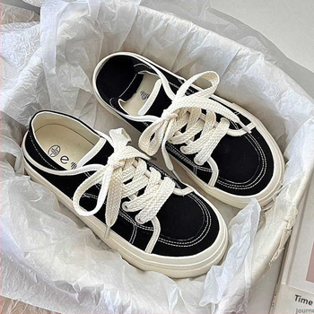 Sieviešu auduma kurpes, diviem lietošanas veidiem, pavasaris-vasara, korejiešu stils, apaļa purngala, bieza zole, vulkanizēta zole