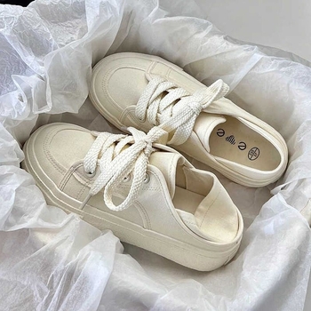 Sieviešu auduma kurpes, diviem lietošanas veidiem, pavasaris-vasara, korejiešu stils, apaļa purngala, bieza zole, vulkanizēta zole