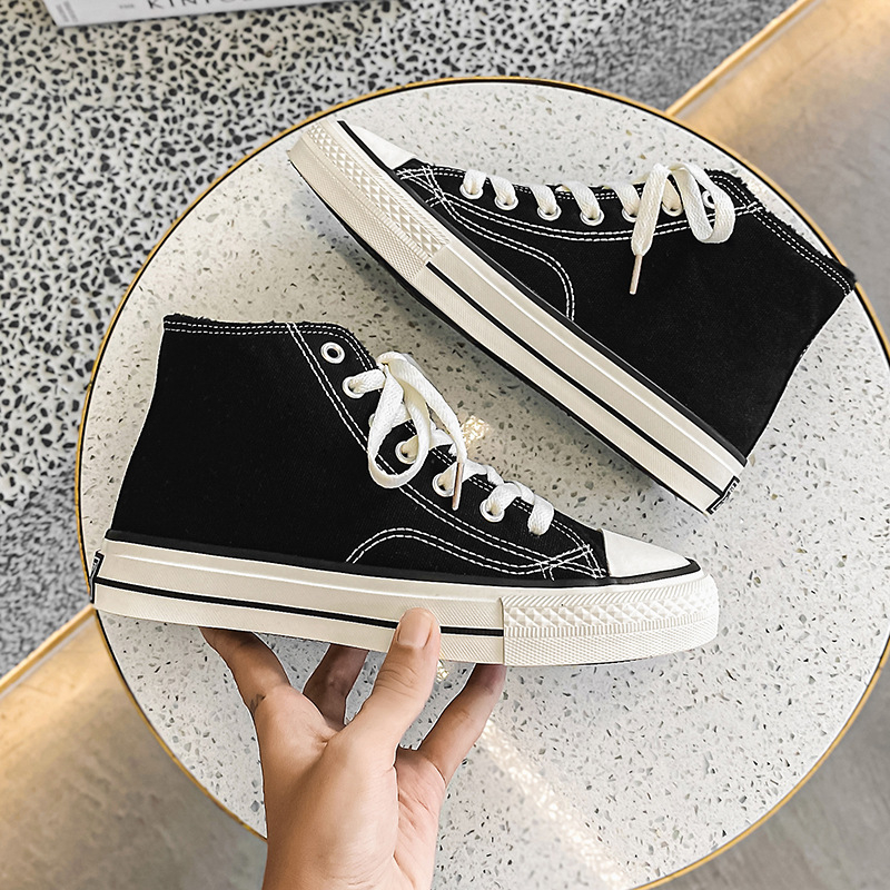 Kanvas kurpes Korejas stilā, zemā augšdaļa, mākslīgā pūka iekšējā oderē, vulkanizēta zole, ziemas lietošanai