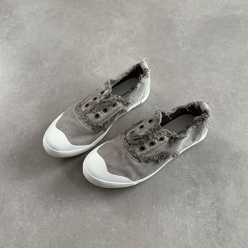 Korejas stilā kanvas slip-on kurpes ar vulkanizētas gumijas zoli, elpojošas, neslīdošas un vieglas