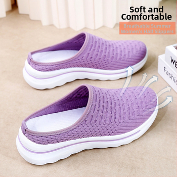 Moteriški slip-on bateliai su kvėpuojančia tinklo viršutė, žemas profilis, apvali nosis, injekciniu būdu suformuotas pada, tekstilinė įdaila