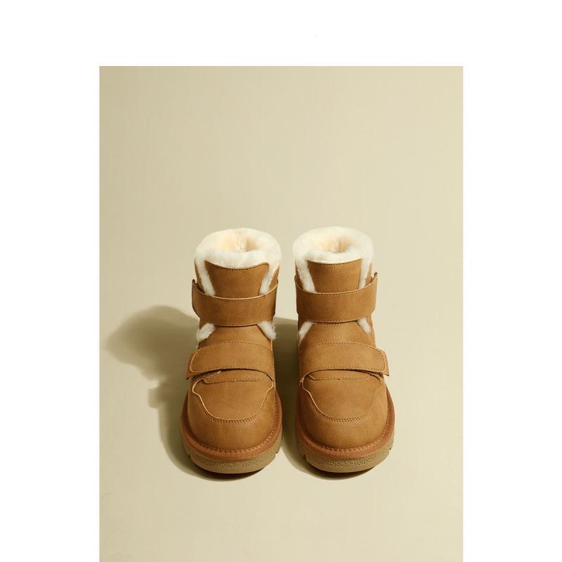 Ženske zimske čizme - korejskog stila, debela potplat, fleece podstavljena, Velcro zatvarač, gležnjače