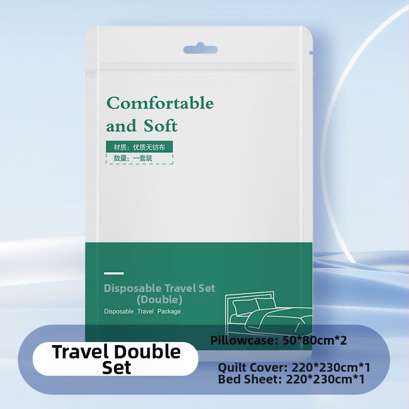 Spausdintas vienkartinis viešbučio patalynės komplektas iš SMS audinio, keturi komponentai