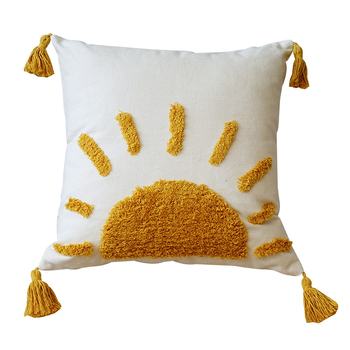 Navlaka za jastuk s tufted tassel geometrijskim uzorkom, INST stil, platnena tkanina