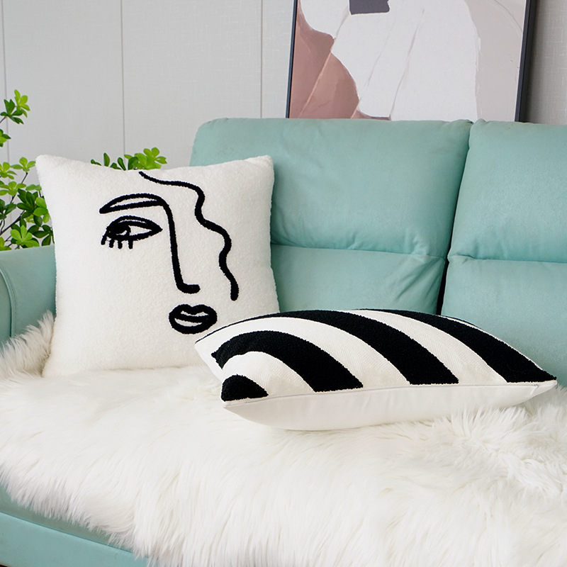 Navlaka za jastuk s tufted tassel geometrijskim uzorkom, INST stil, platnena tkanina