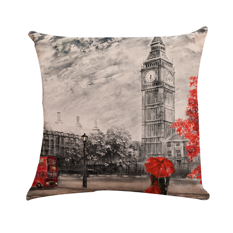 Navlaka za jastuk iz serije Maple Leaf Lovers Valentine's Day s uljnom slikom, vanjski dio od spandeksa, uzorak 40793, ispis, prilagodljiv