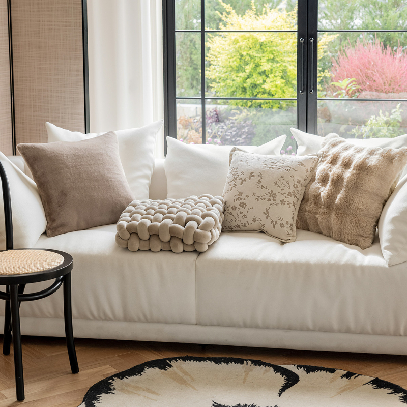 Jastučnica s uzorkom biljaka i cvijeća, tkanje, poliester tkanina, punilo pamukom, moderan minimalistički stil