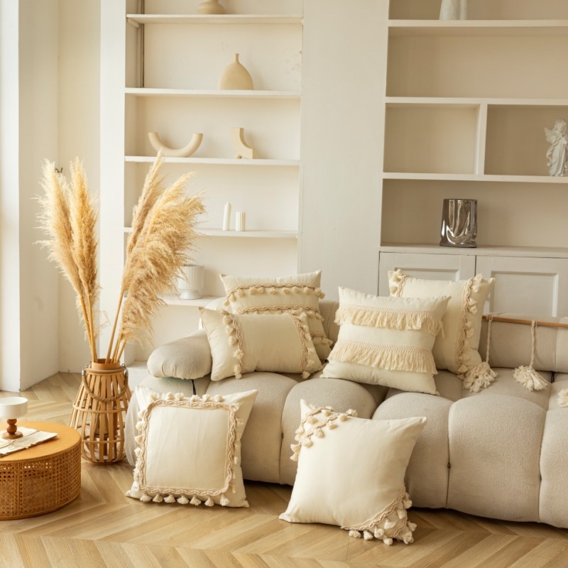 Jastuk s resicama – marokanski stil, navlaka od poliestersko-pamuk smjese, punjenje PP pamukom, lagani luksuz, prilagodljiv