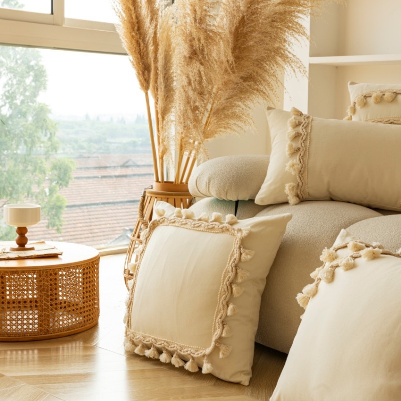 Jastuk s resicama – marokanski stil, navlaka od poliestersko-pamuk smjese, punjenje PP pamukom, lagani luksuz, prilagodljiv