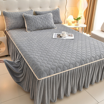 Gumena plahta za krevet — Milk Velvet, Quilted, Reactive Dyeing, Pattern: Solid, Modern Minimalism