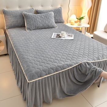 Gumena plahta za krevet — Milk Velvet, Quilted, Reactive Dyeing, Pattern: Solid, Modern Minimalism