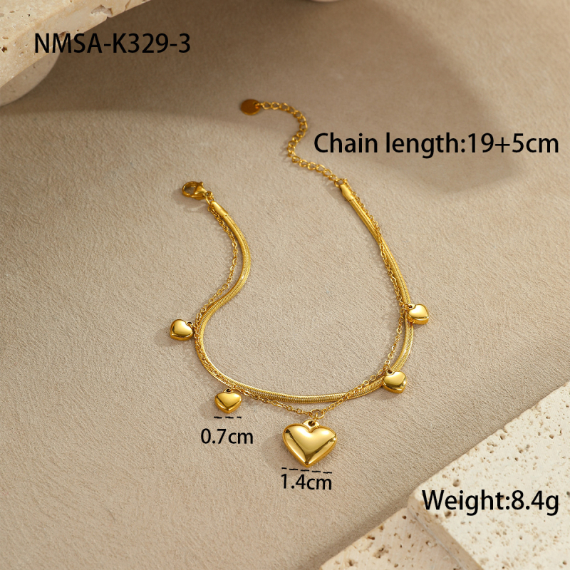 Nimai anklet od nehrđajućeg čelika u morskom stilu s morskom zvjezdicom, školjkom i srcem – elegantan ljetni dodatak