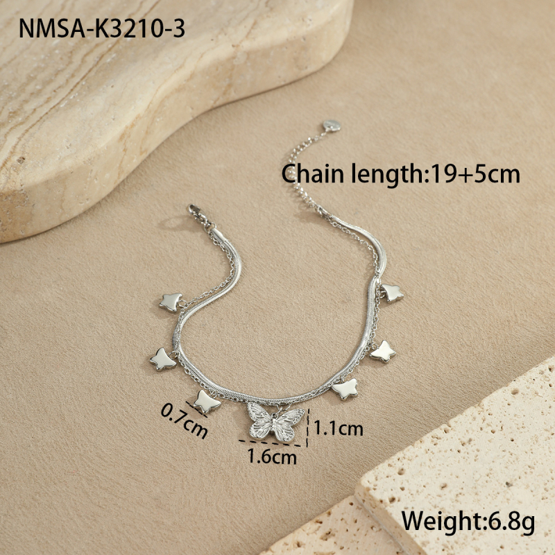 Nimai anklet od nehrđajućeg čelika u morskom stilu s morskom zvjezdicom, školjkom i srcem – elegantan ljetni dodatak