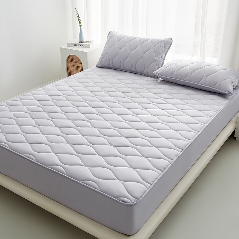 Háromrészes gumis lepedő ágynemű-készlet, steppelt, mosott pamut, reaktív festés