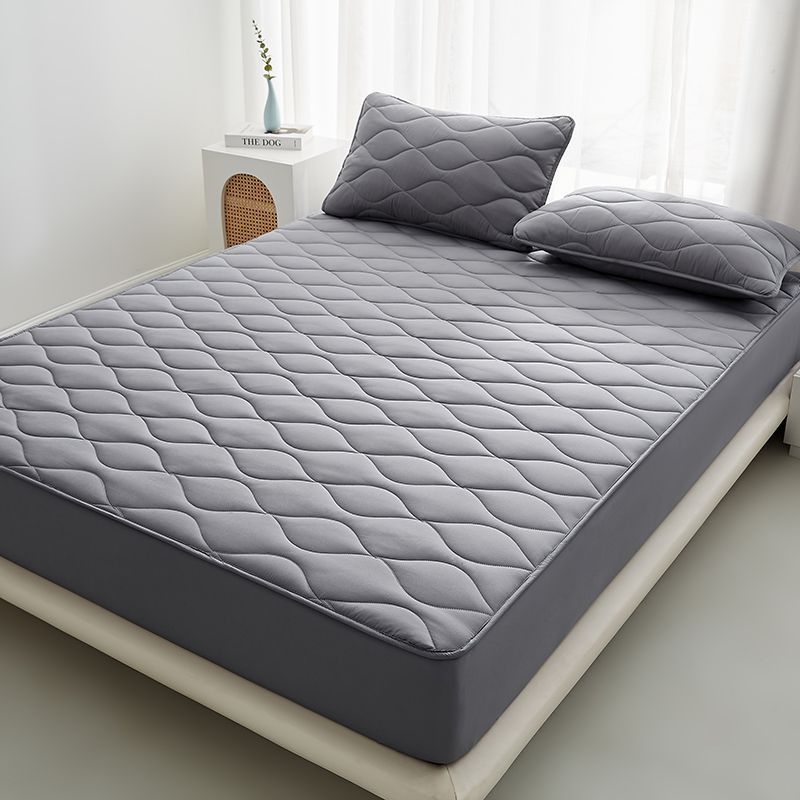 Háromrészes gumis lepedő ágynemű-készlet, steppelt, mosott pamut, reaktív festés