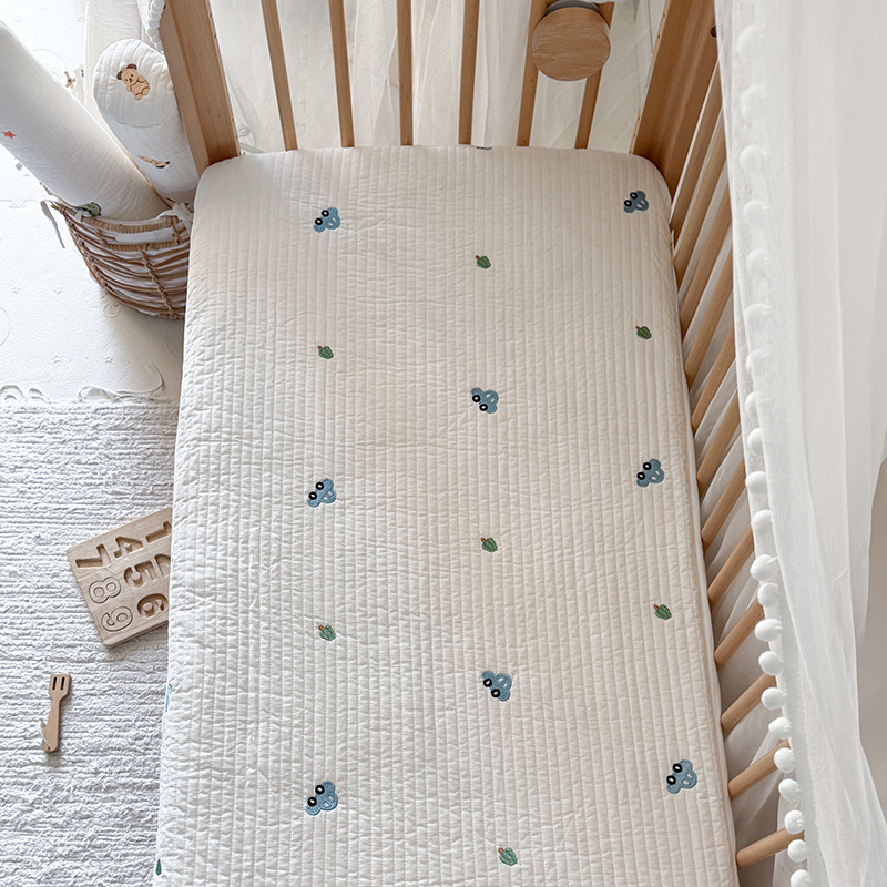 A razina 100% pamuk opran prilagođljivi plahte za dječji krevetić jedan komad quiltirana patchwork navlaka za madrac s crtić motivom 60 cm