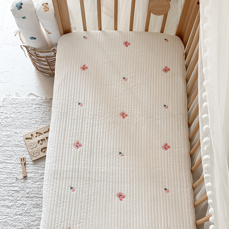 A razina 100% pamuk opran prilagođljivi plahte za dječji krevetić jedan komad quiltirana patchwork navlaka za madrac s crtić motivom 60 cm