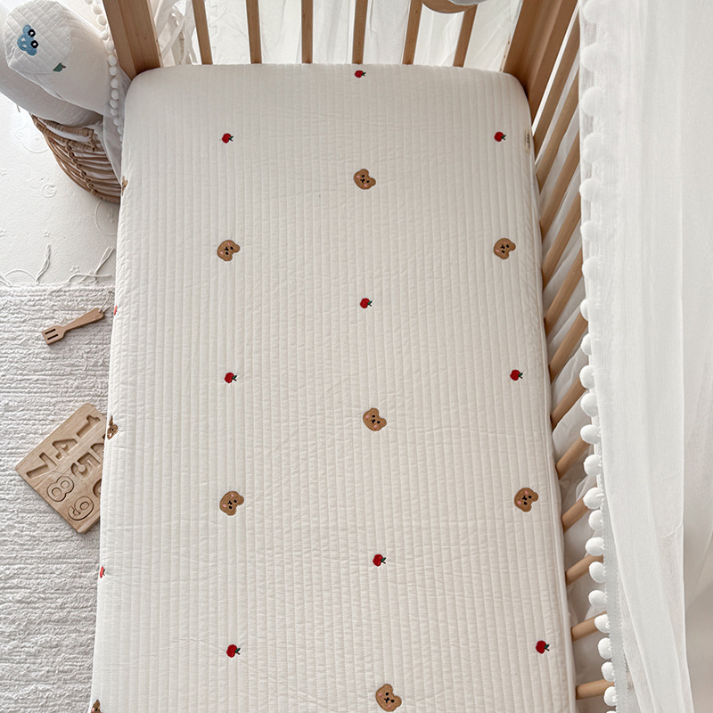 A razina 100% pamuk opran prilagođljivi plahte za dječji krevetić jedan komad quiltirana patchwork navlaka za madrac s crtić motivom 60 cm