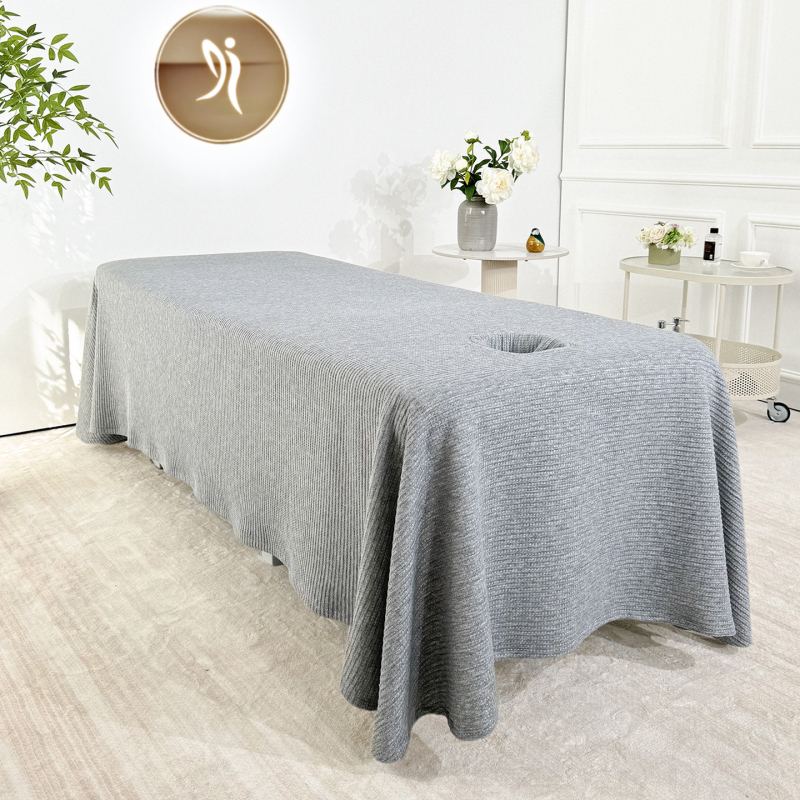Prekrivač za posteljinu s wafl teksturom, jastučnica i plahta – jednopoložni set, moderni minimalistički stil