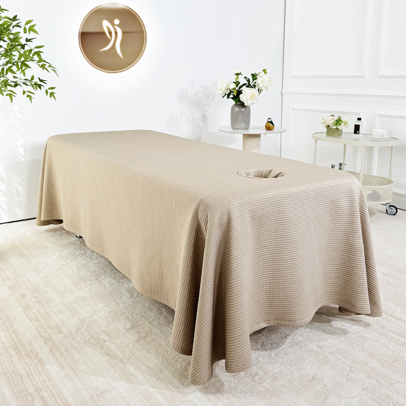 Prekrivač za posteljinu s wafl teksturom, jastučnica i plahta – jednopoložni set, moderni minimalistički stil