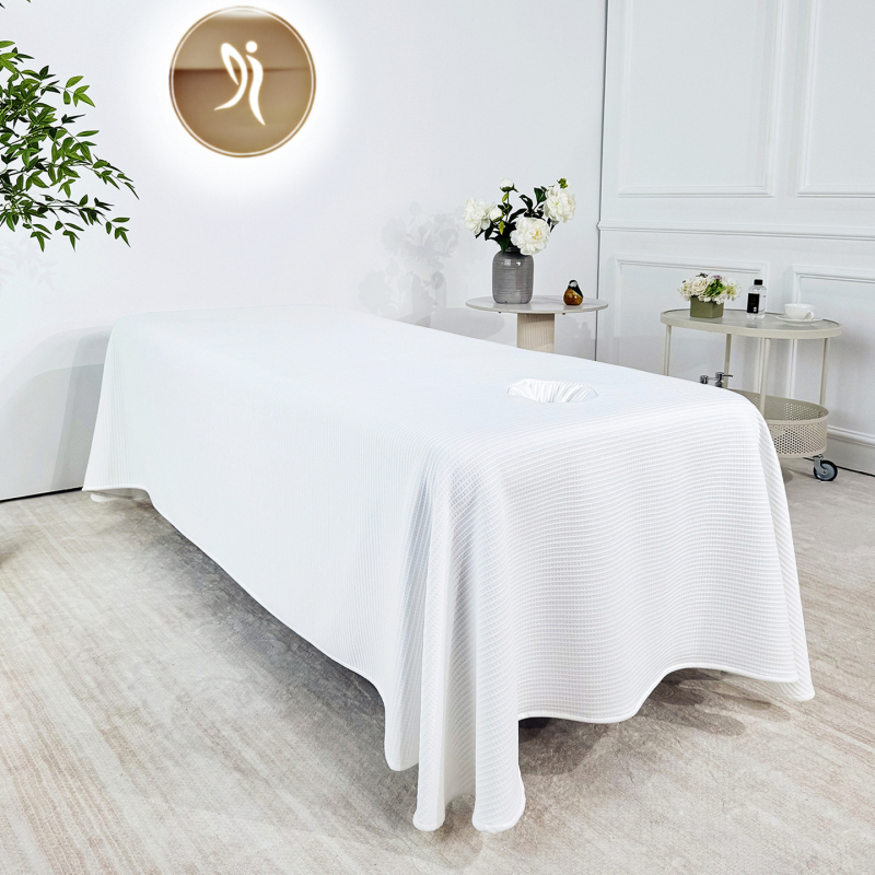 Prekrivač za posteljinu s wafl teksturom, jastučnica i plahta – jednopoložni set, moderni minimalistički stil