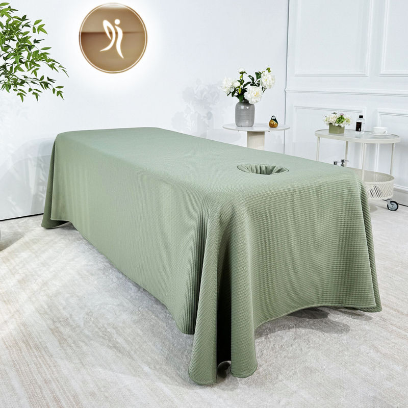 Prekrivač za posteljinu s wafl teksturom, jastučnica i plahta – jednopoložni set, moderni minimalistički stil