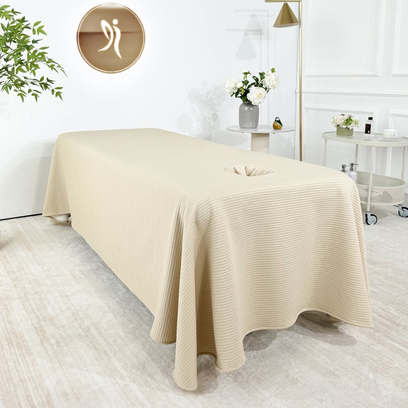 Prekrivač za posteljinu s wafl teksturom, jastučnica i plahta – jednopoložni set, moderni minimalistički stil