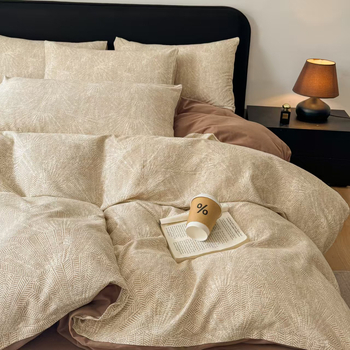 Set de lenjerie de pat din bumbac cu model vegetal, prietenos cu pielea, personalizabil